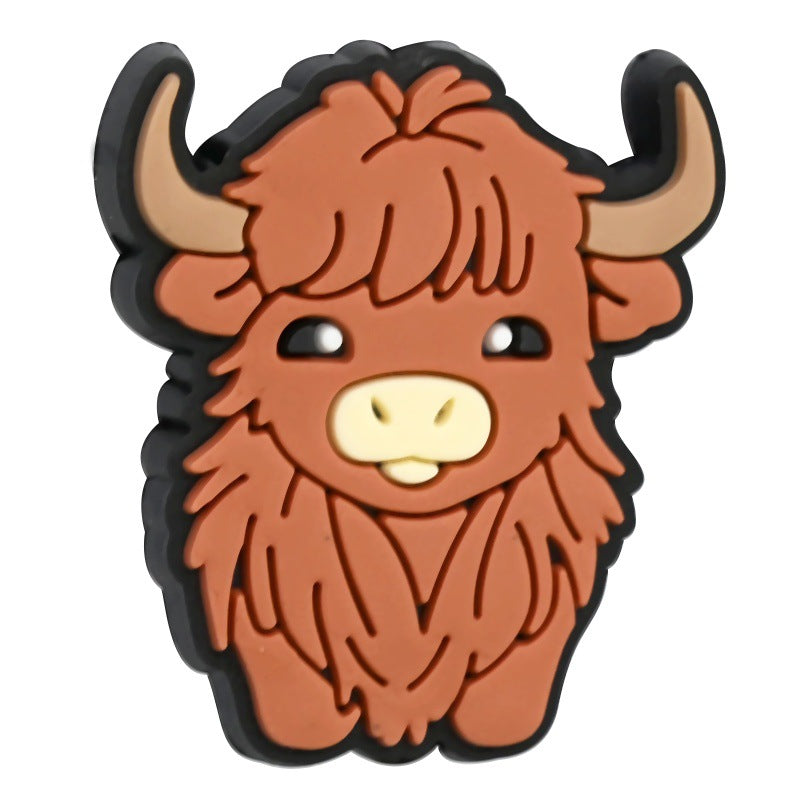 Wholesale Random 100pcs/pack  Highland Cow Series Student Stationery Decorative Beads